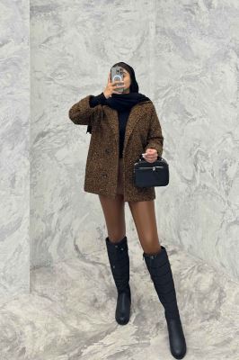 کت بوکله آستردار چهار دکمه