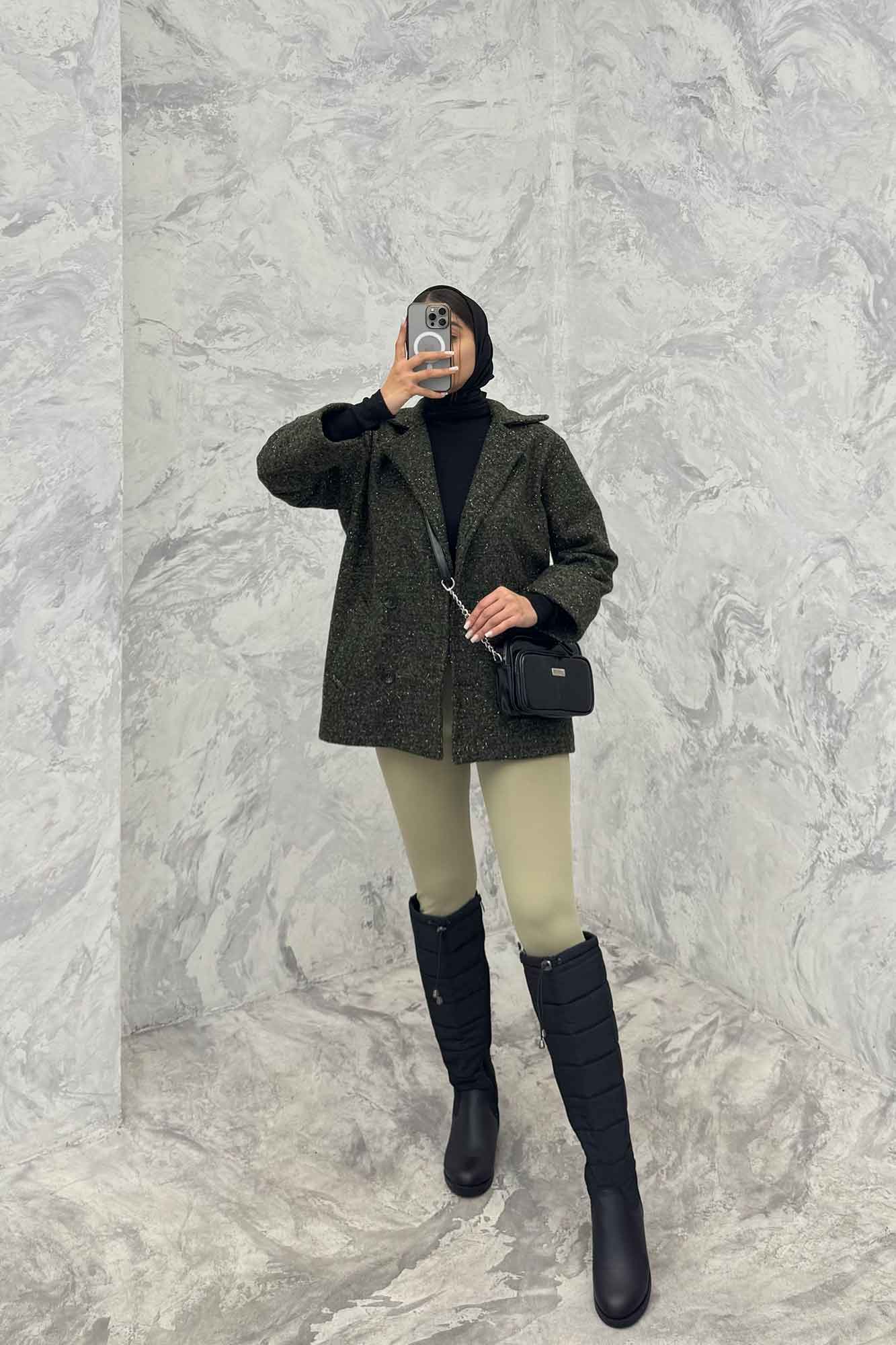 کت بوکله آستردار چهار دکمه