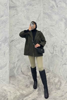 کت بوکله آستردار چهار دکمه