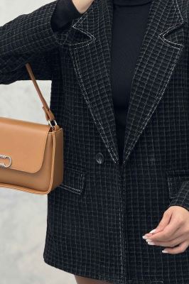 کت تک دکمه لمزور مخملی سه جیب