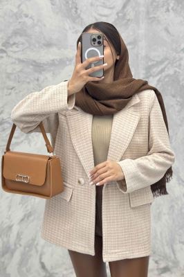 کت تک دکمه لمزور مخملی سه جیب