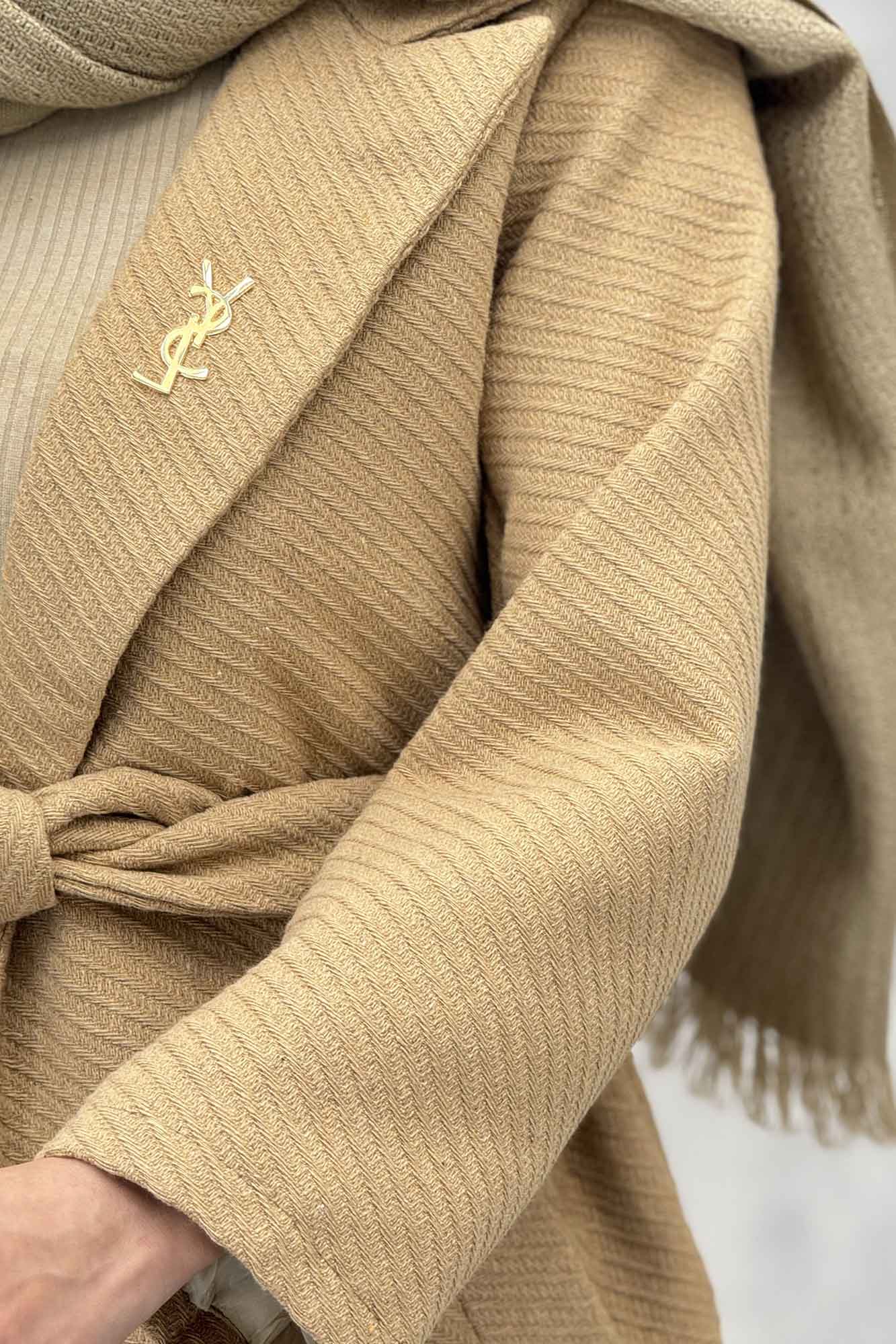 پالتو بلند فوتر کجراه درشت ایوسن لورن