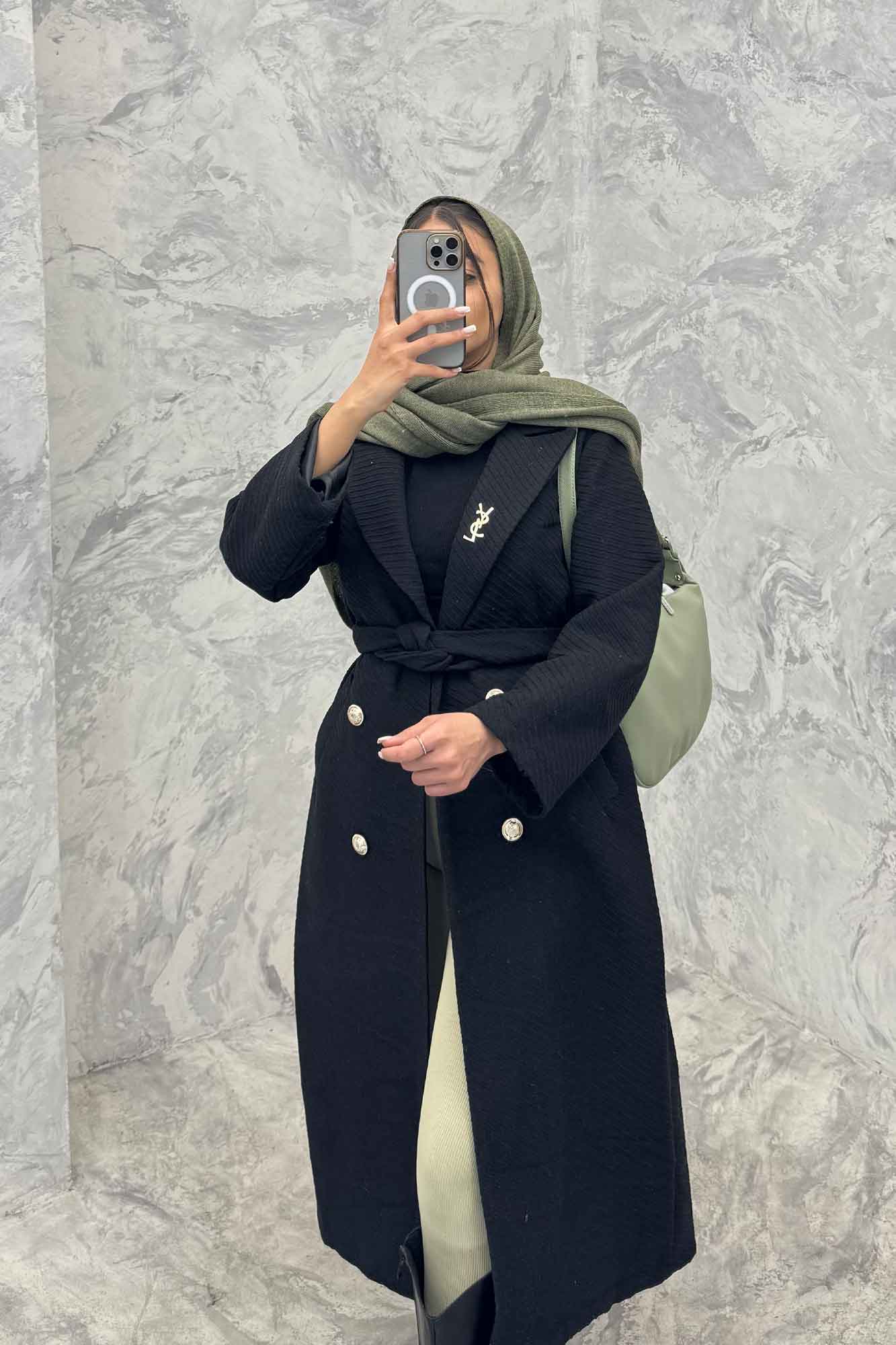 پالتو بلند فوتر کجراه درشت ایوسن لورن