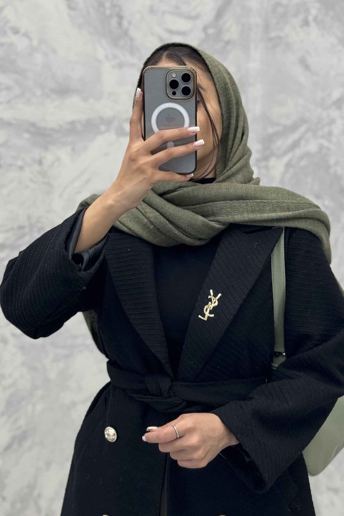 پالتو بلند فوتر کجراه درشت ایوسن لورن