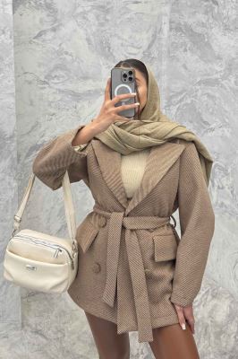 کت فوتر کجراه یقه انگلیسی آستردار 4 دکمه