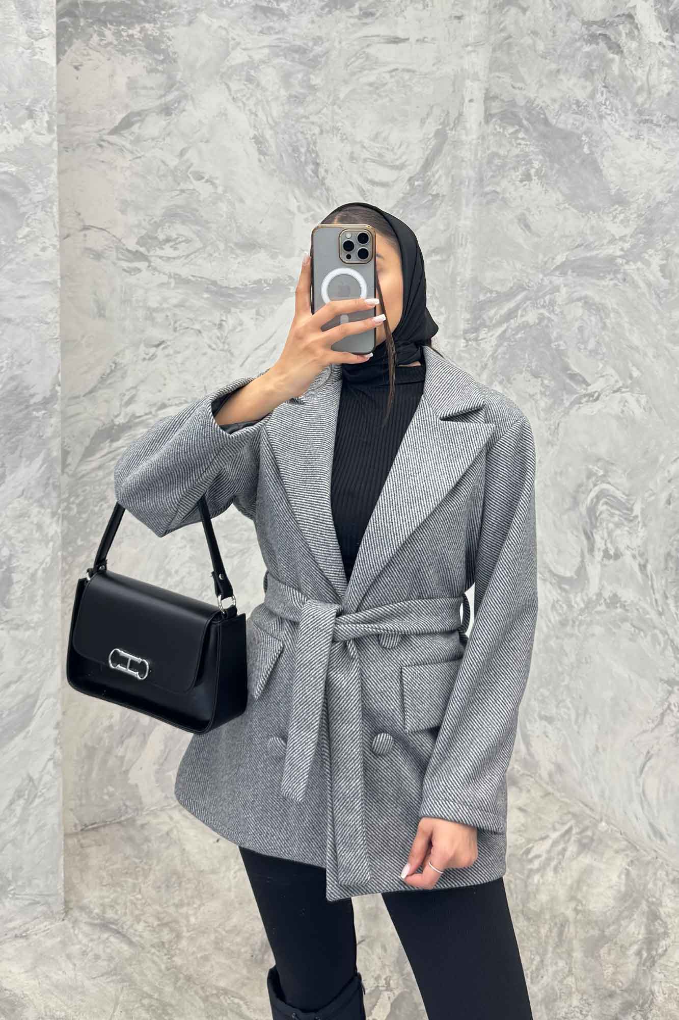 کت فوتر کجراه یقه انگلیسی آستردار 4 دکمه