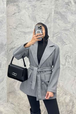 کت فوتر کجراه یقه انگلیسی آستردار 4 دکمه