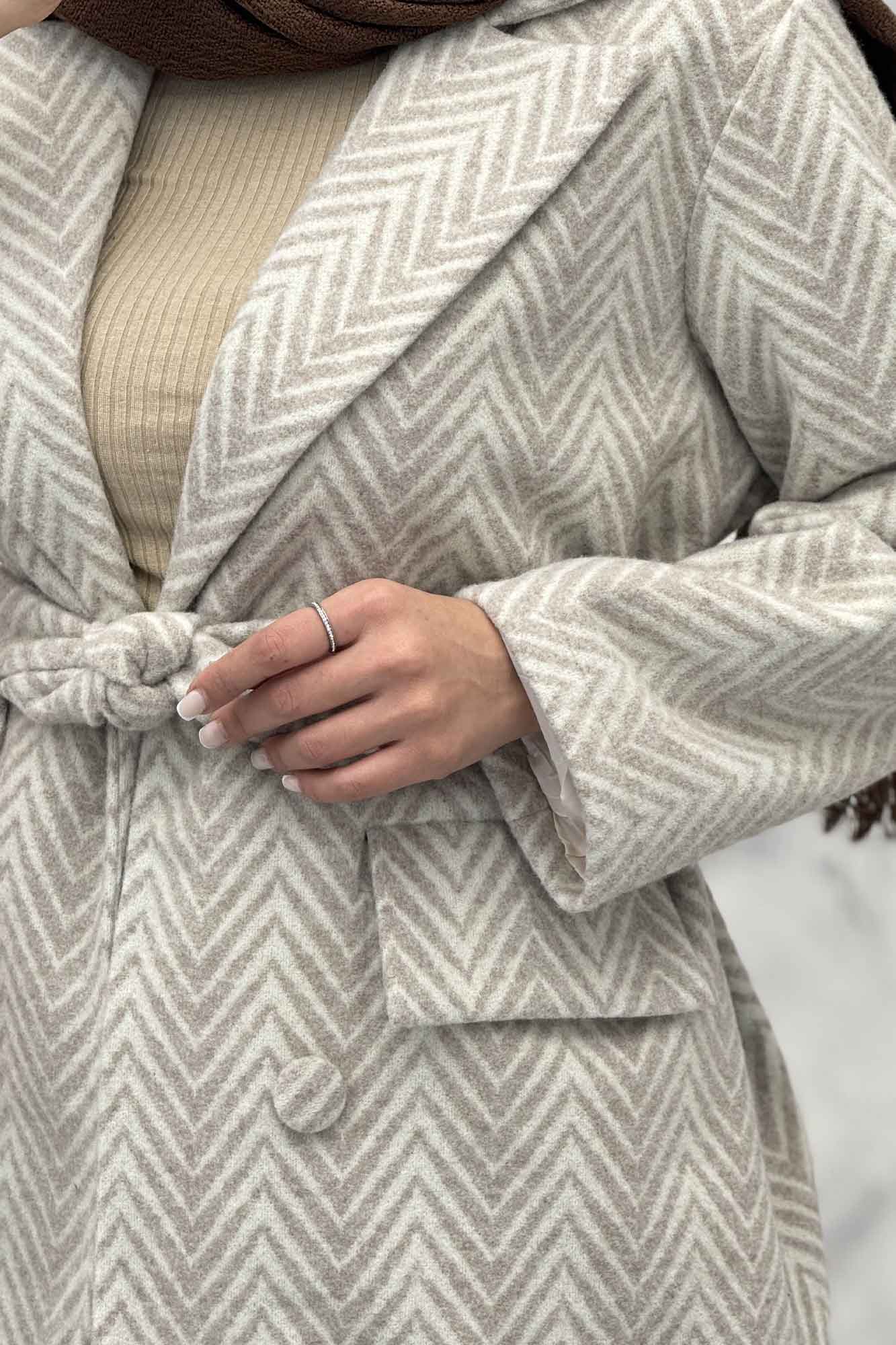 کت فوتر یقه انگلیسی آستردار جناقی درشت