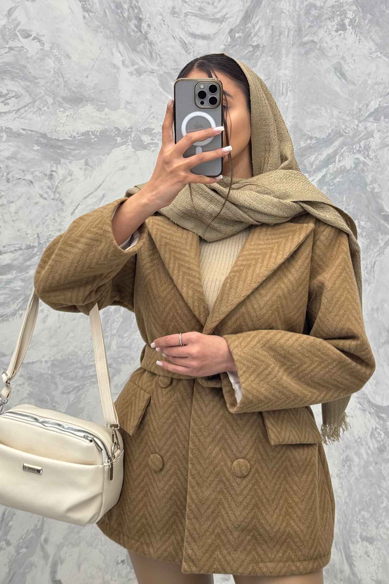 کت فوتر یقه انگلیسی آستردار جناقی درشت