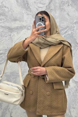 کت فوتر یقه انگلیسی آستردار جناقی درشت