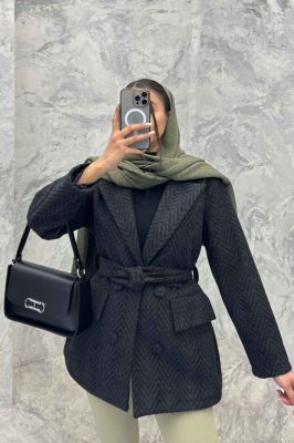 کت فوتر یقه انگلیسی آستردار جناقی درشت