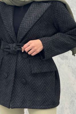 کت فوتر یقه انگلیسی آستردار جناقی درشت