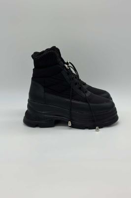 نیم بوت کاپشنی یقه کش منگوله دار 