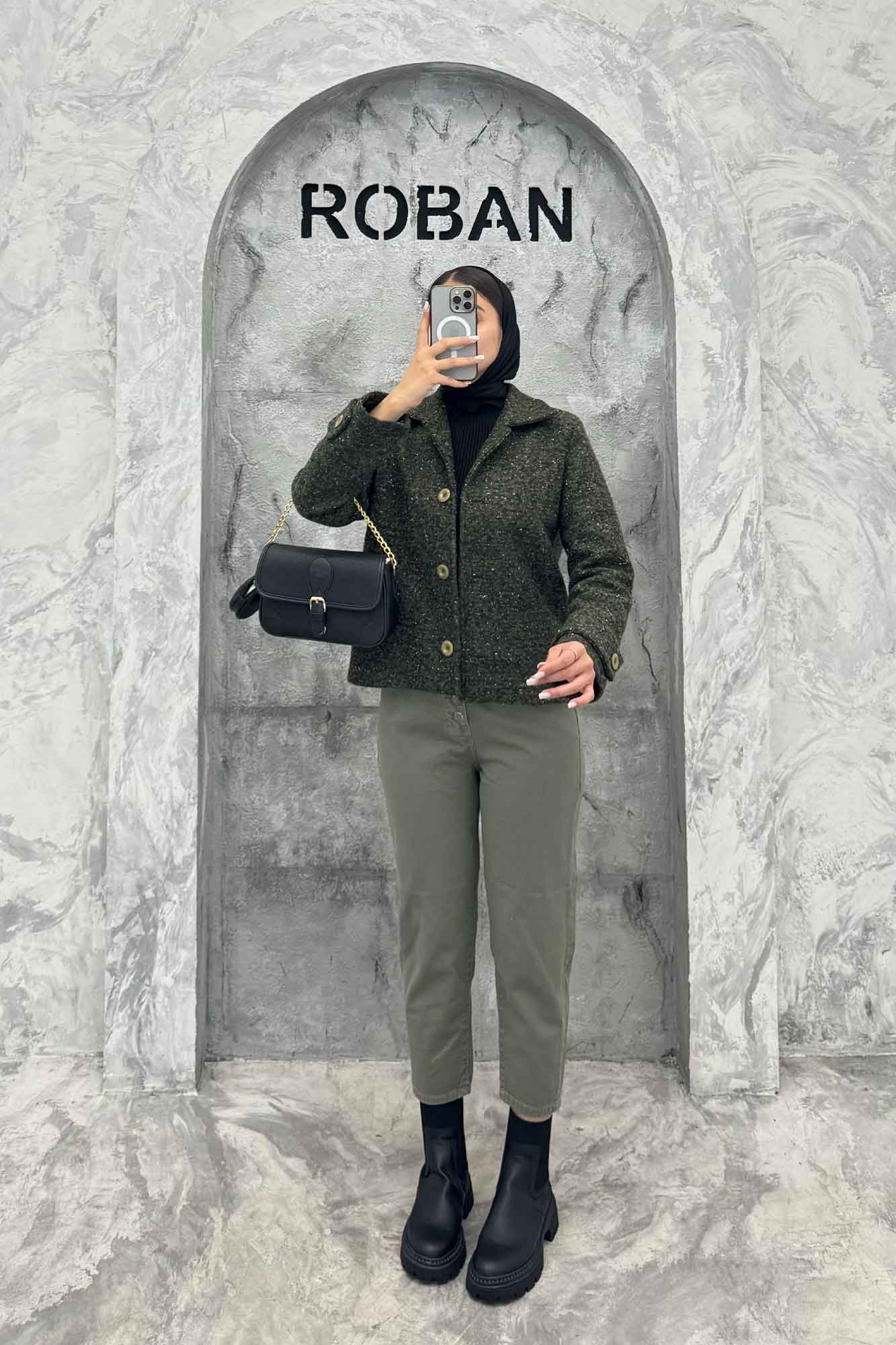 کت بوکله آستردار آستین بند پینار