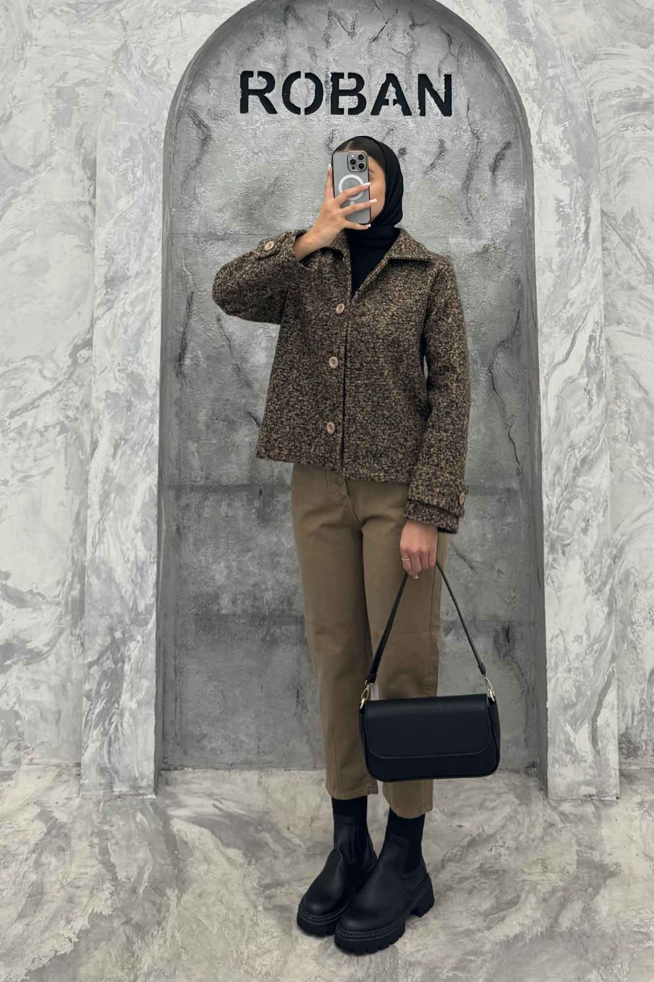 کت بوکله آستردار آستین بند پینار