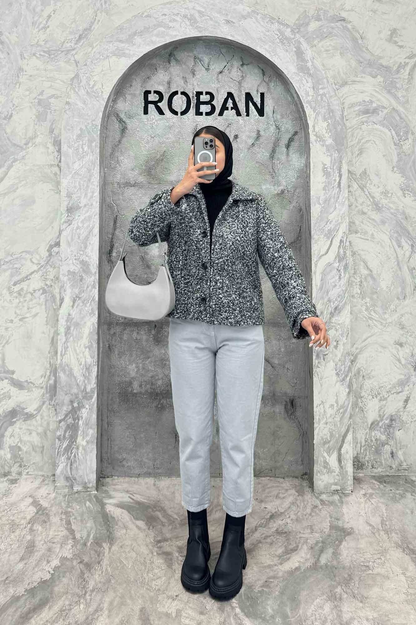 کت بوکله آستردار آستین بند پینار