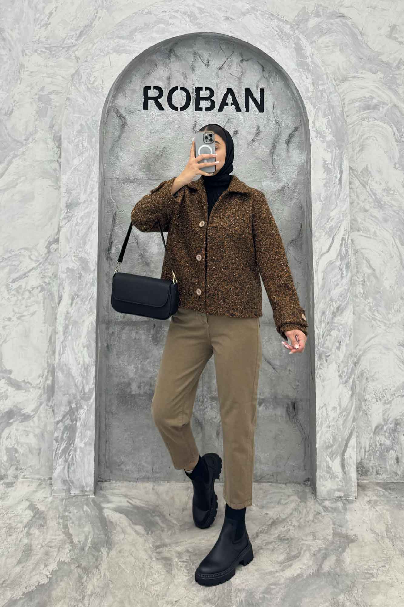 کت بوکله آستردار آستین بند پینار