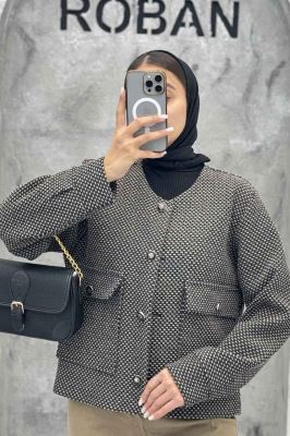 کت یقه گرد آستردار گابانا