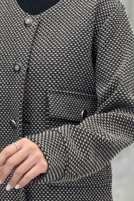 کت یقه گرد آستردار گابانا