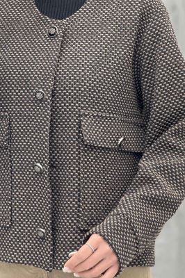 کت یقه گرد آستردار گابانا