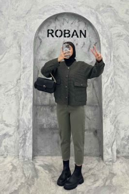 کت یقه گرد آستردار گابانا