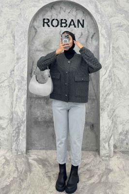 کت یقه گرد آستردار گابانا