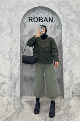 کت یقه گرد بوکله دو جیب پاکتی