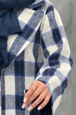 کت آستردار چهارخانه یقه دلبر چیکا