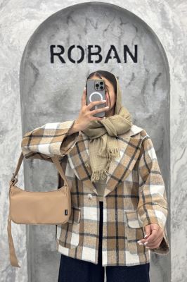 کت آستردار چهارخانه یقه دلبر چیکا