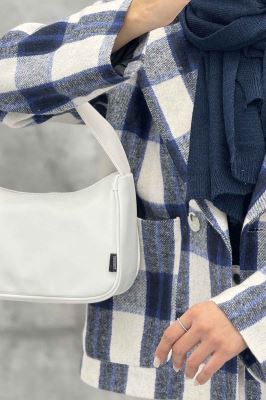 کت آستردار چهارخانه آرنج تکه دوزی