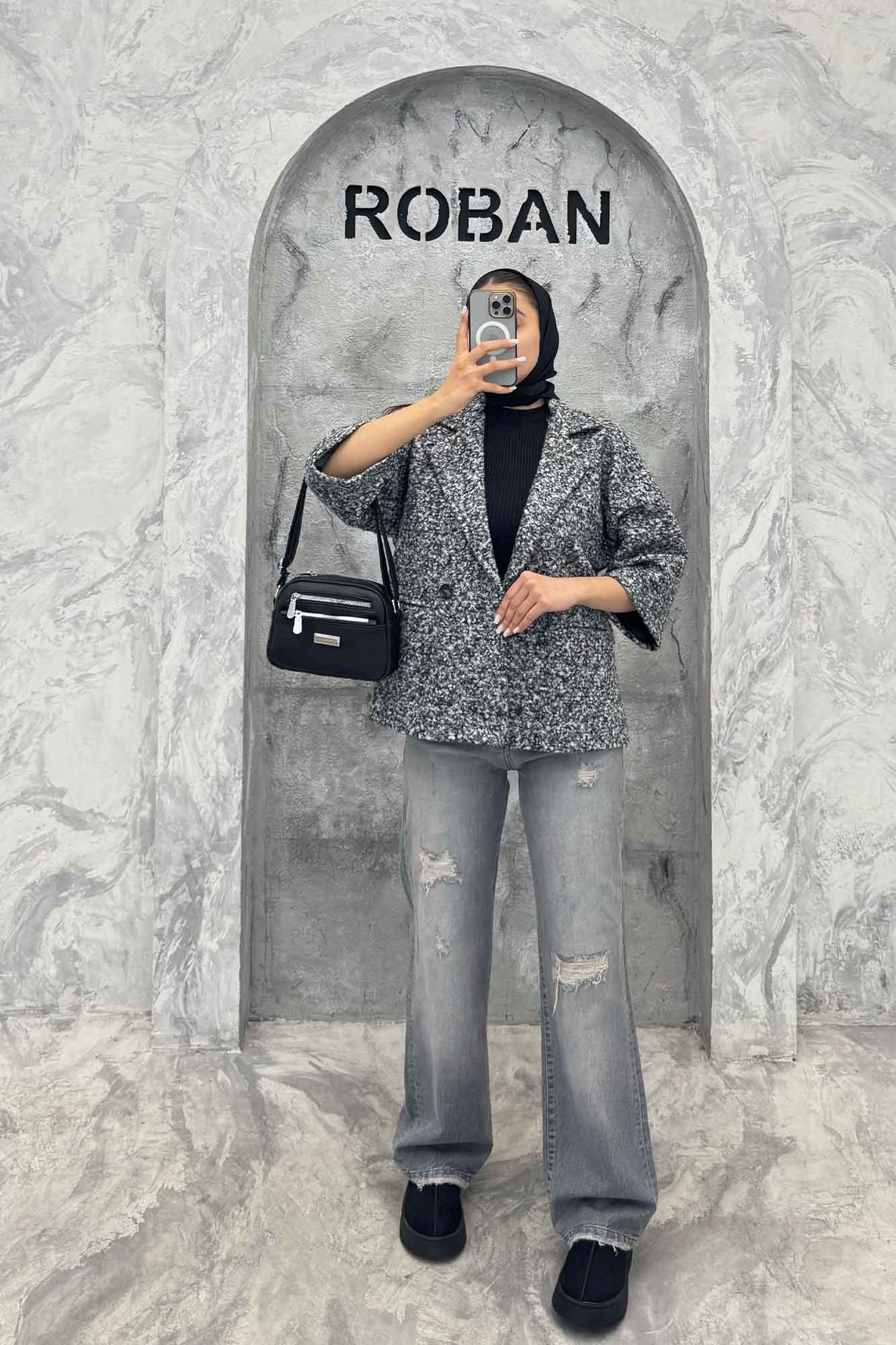 کت بوکله آستردار آستین سه رب