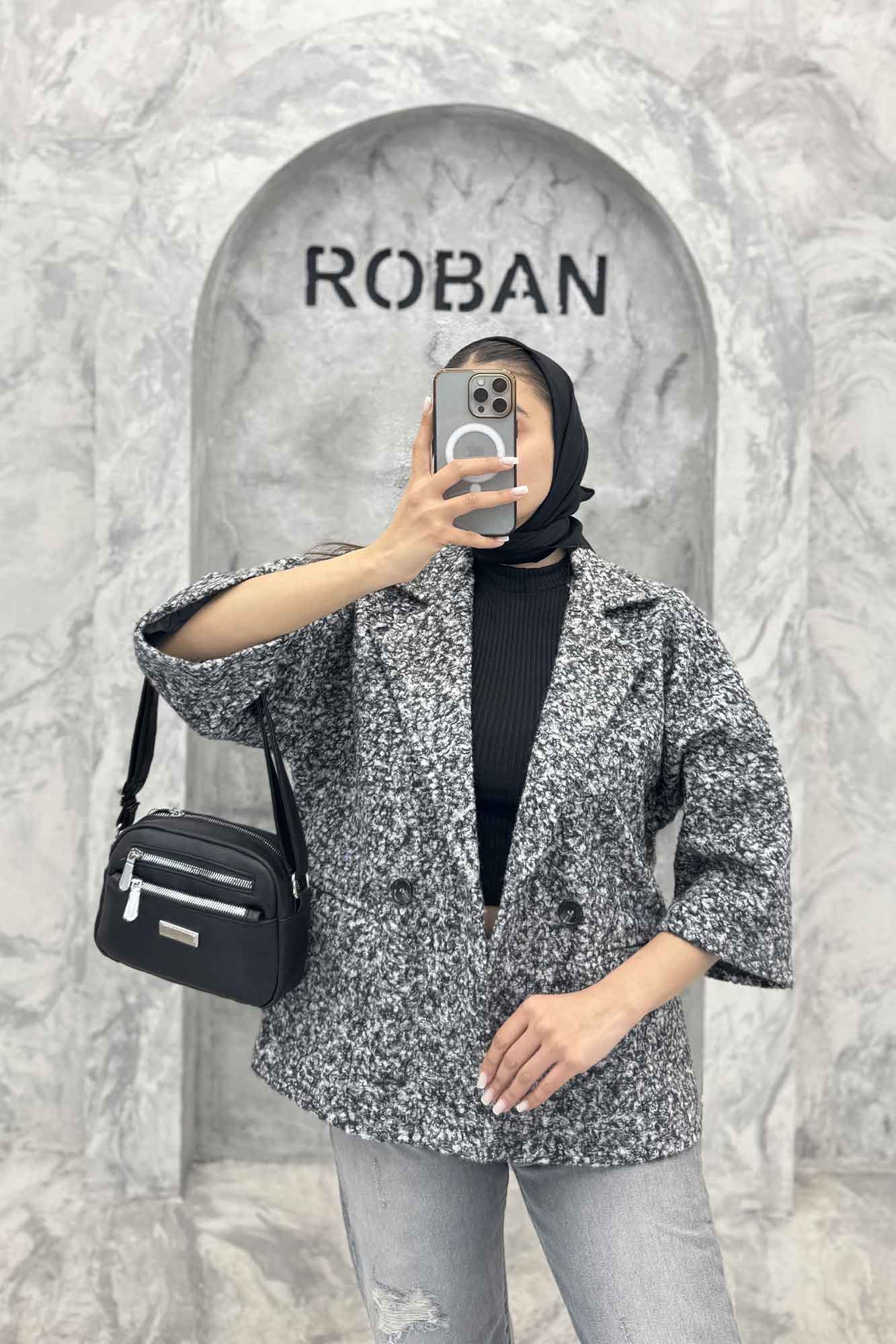 کت بوکله آستردار آستین سه رب