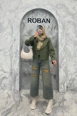 کراپ کت آستین سگک سانتانا میله ای