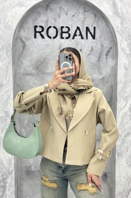 کراپ کت آستین سگک سانتانا میله ای