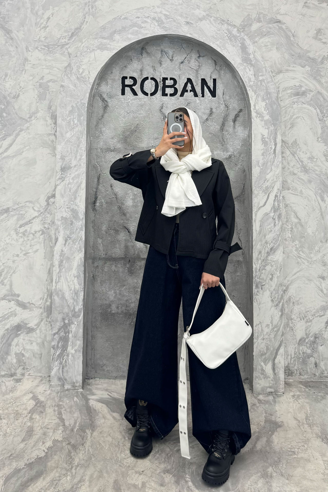 کراپ کت آستین سگک سانتانا میله ای