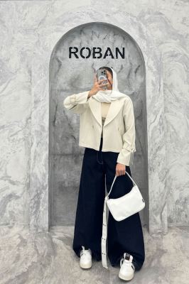 کراپ کت آستین سگک سانتانا میله ای