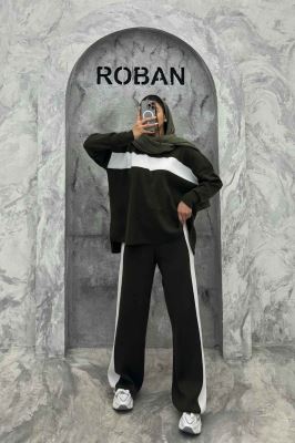 ست دورس و شلوار بافت لش پشت بلند