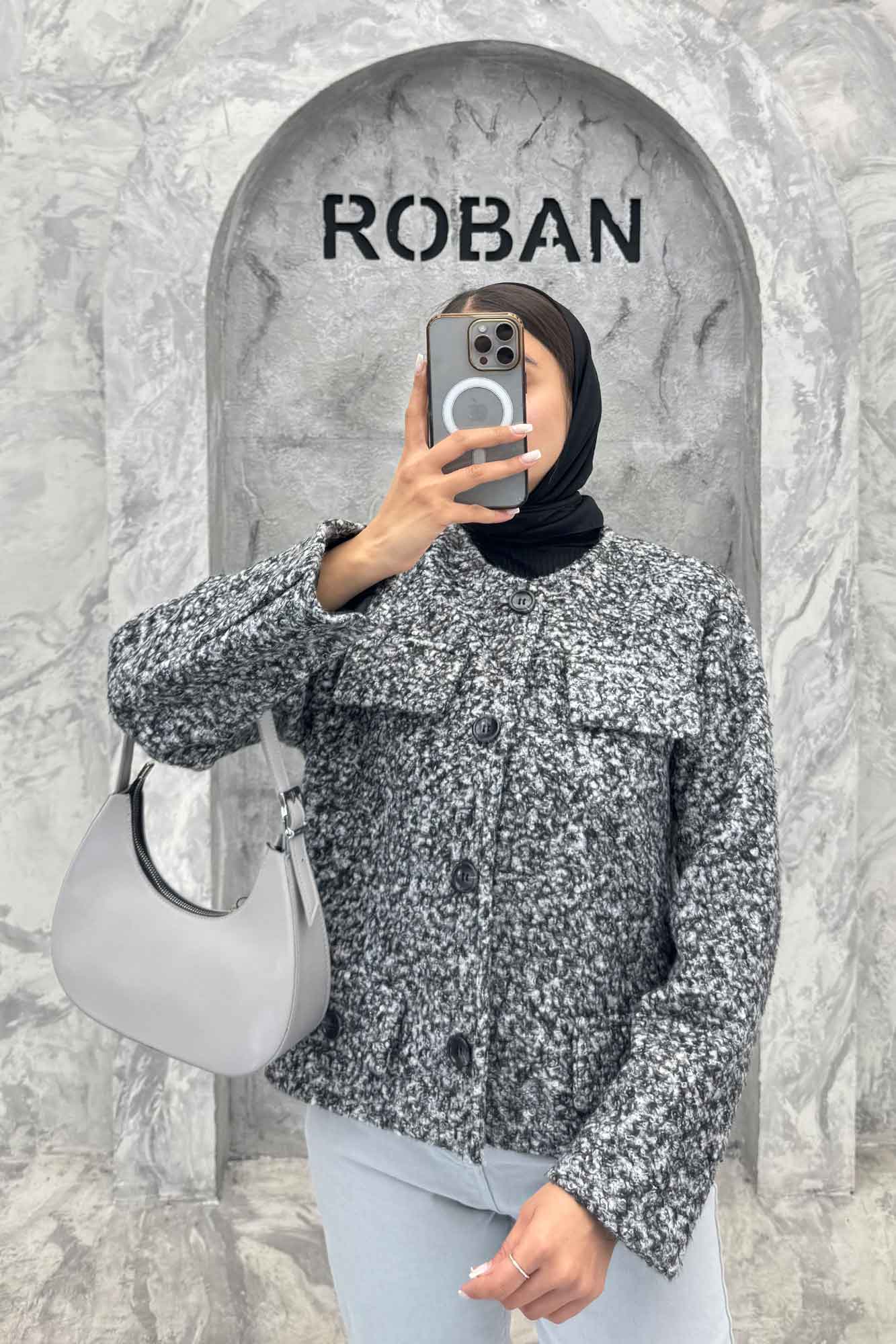 کت بوکله چهار در جیب آستردار