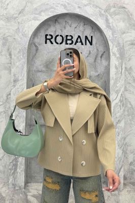 ترنچ کت کوتاه سانتانا میله ای طرح ژیله