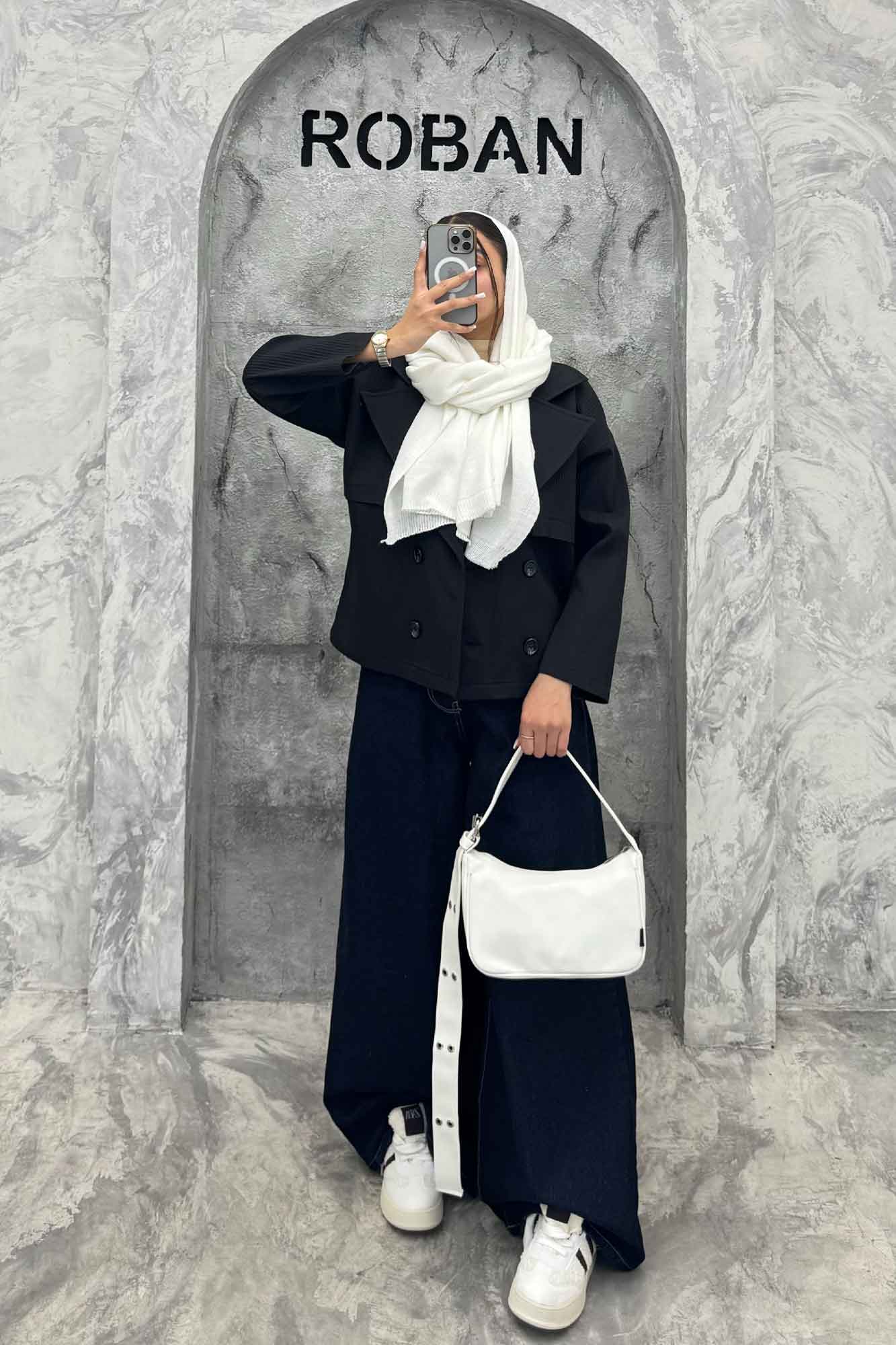 ترنچ کت کوتاه سانتانا میله ای طرح ژیله