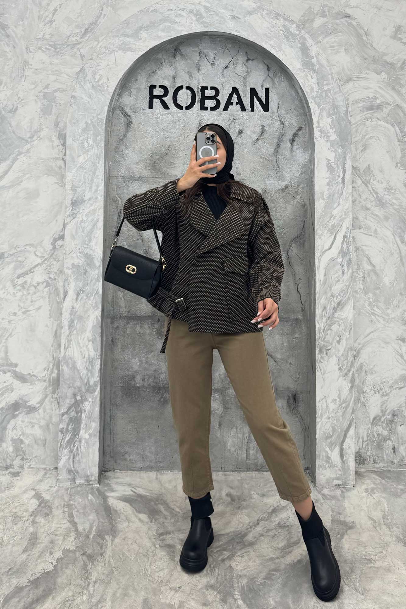 کت گابانا آستردار تک جیب پایین سگک