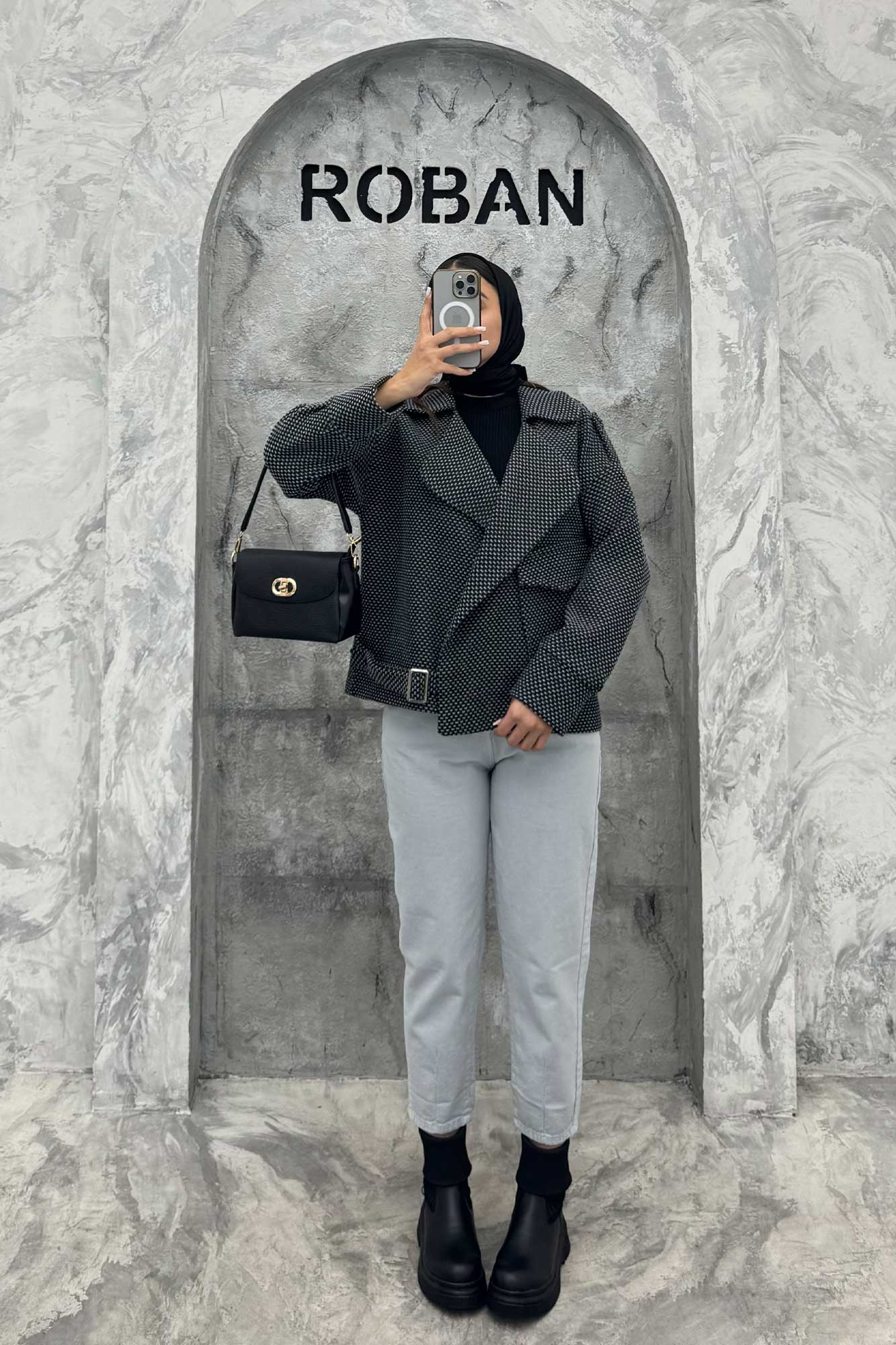 کت گابانا آستردار تک جیب پایین سگک