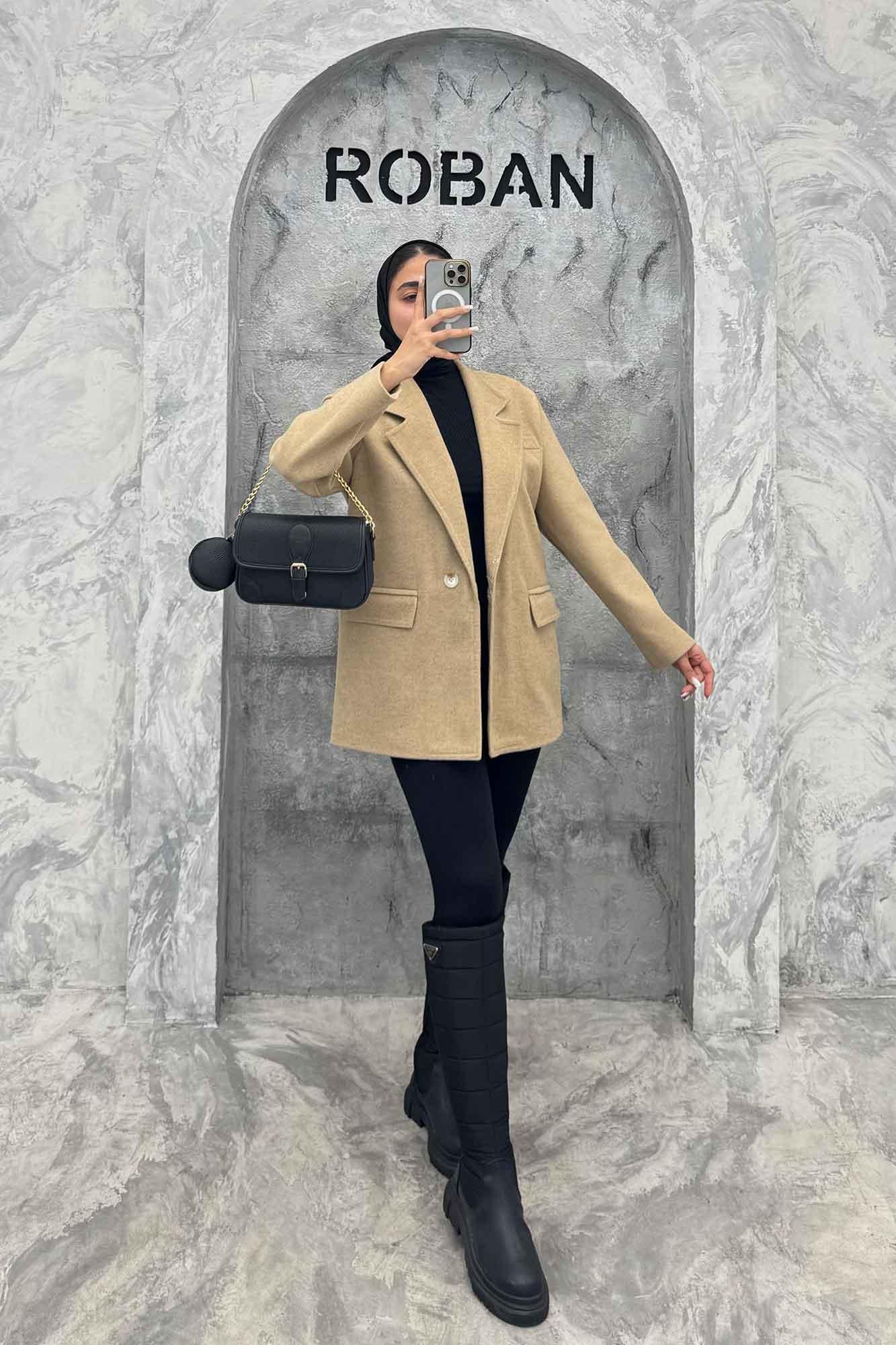 کت فوتر آستردار یقه انگلیسی لبه دوخت