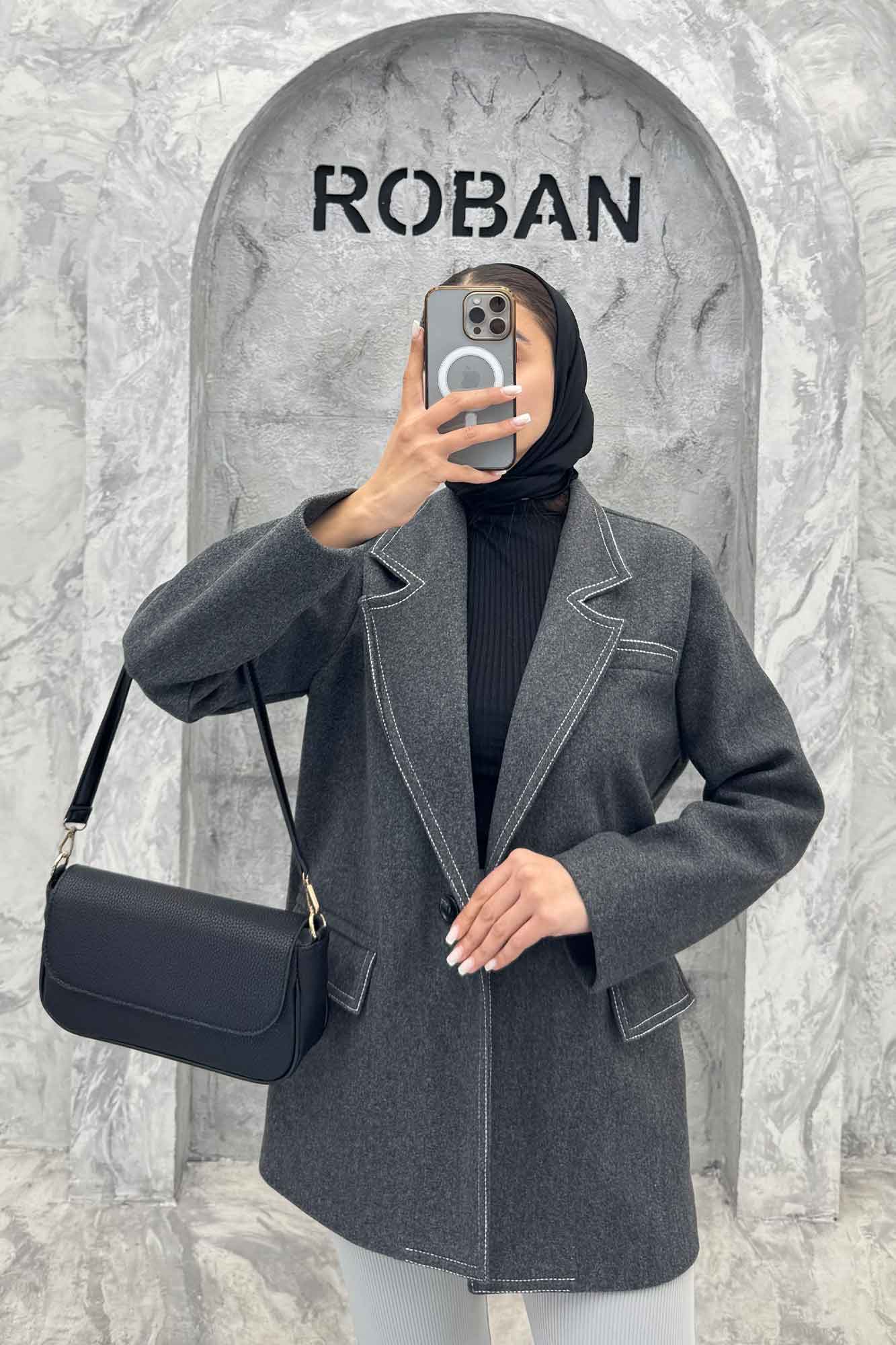 کت فوتر آستردار یقه انگلیسی لبه دوخت