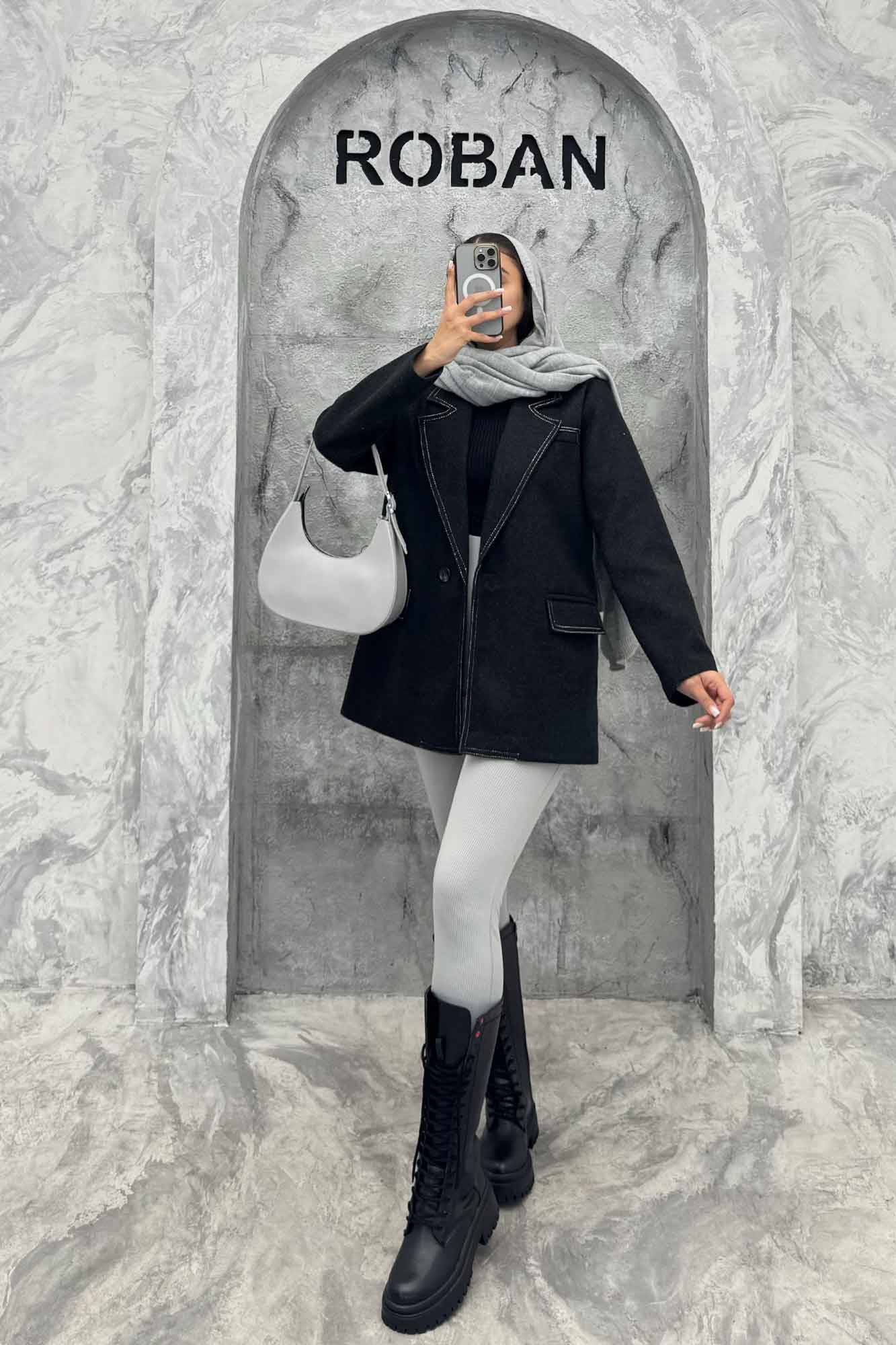 کت فوتر آستردار یقه انگلیسی لبه دوخت