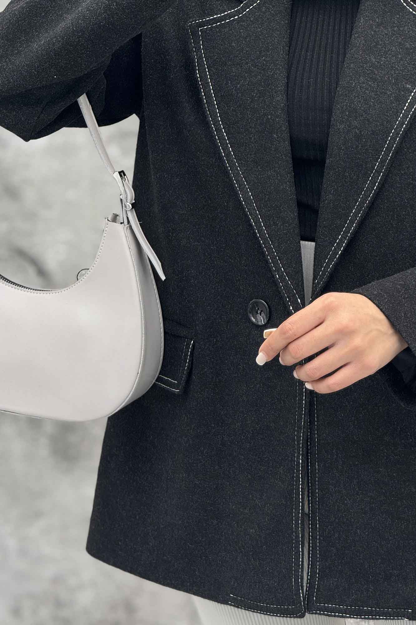 کت فوتر آستردار یقه انگلیسی لبه دوخت