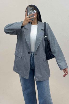 کت فوتر کجراه آستردار تک دکمه