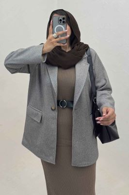 کت فوتر کجراه آستردار تک دکمه