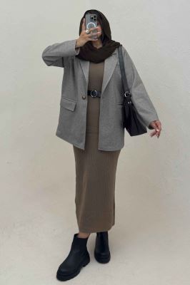 کت فوتر کجراه آستردار تک دکمه