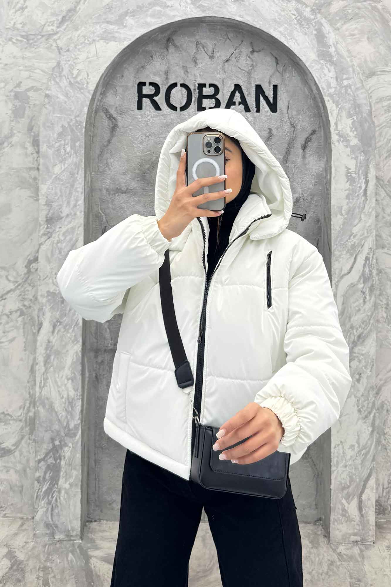 کاپشن سیلیکونی کلاهدار سه جیب